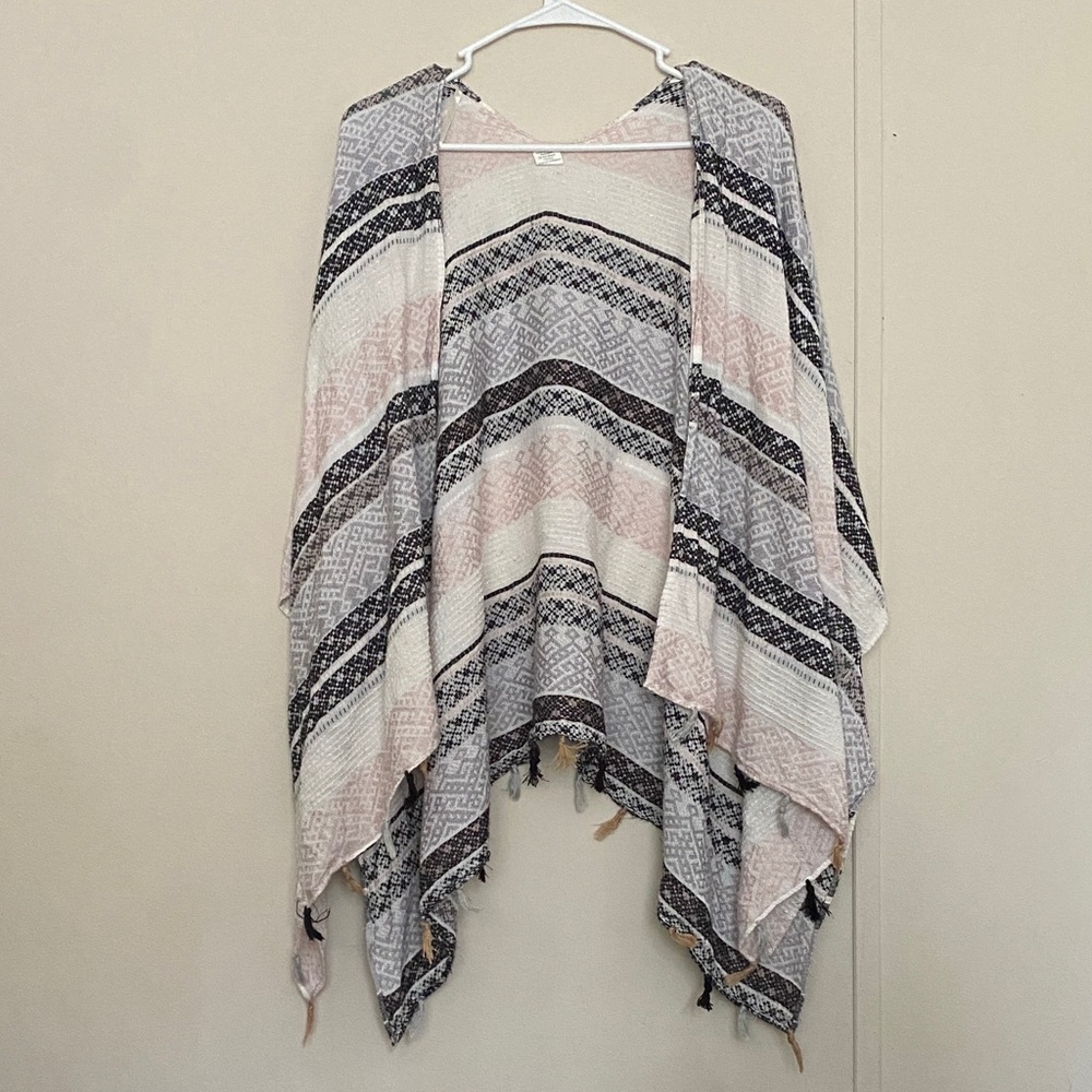 Bohemian Striped Poncho